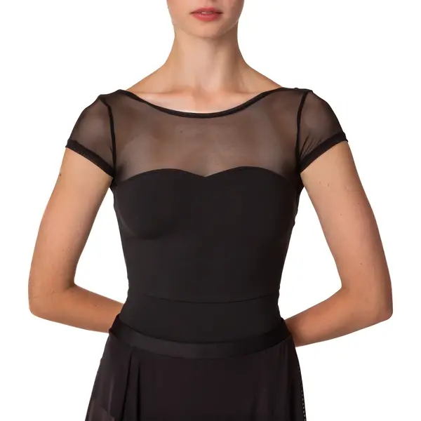 Capezio Meryl Mesh Yoke Short Sleeve, costum de balet