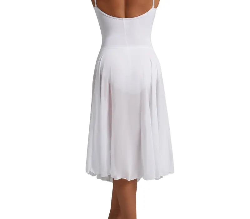 Capezio Mid Calf Full Circle skrit, fustă circulară pentru femei - Alb