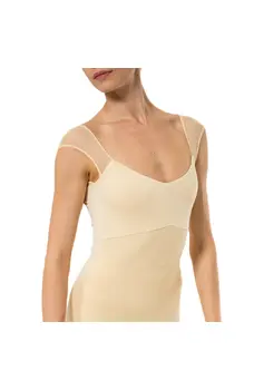 Capezio Moonsruck Cap Sleeve Leotard, tricot pentru femei cu mânecă scurtă din plasă