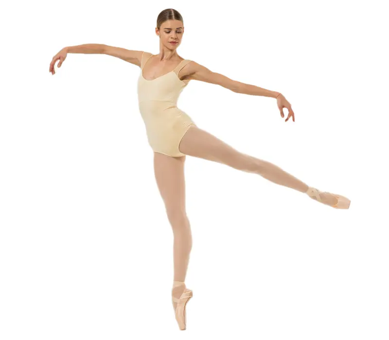 Capezio Moonsruck Cap Sleeve Leotard, tricot pentru femei cu mânecă scurtă din plasă - Galben deschis - Butter Capezio