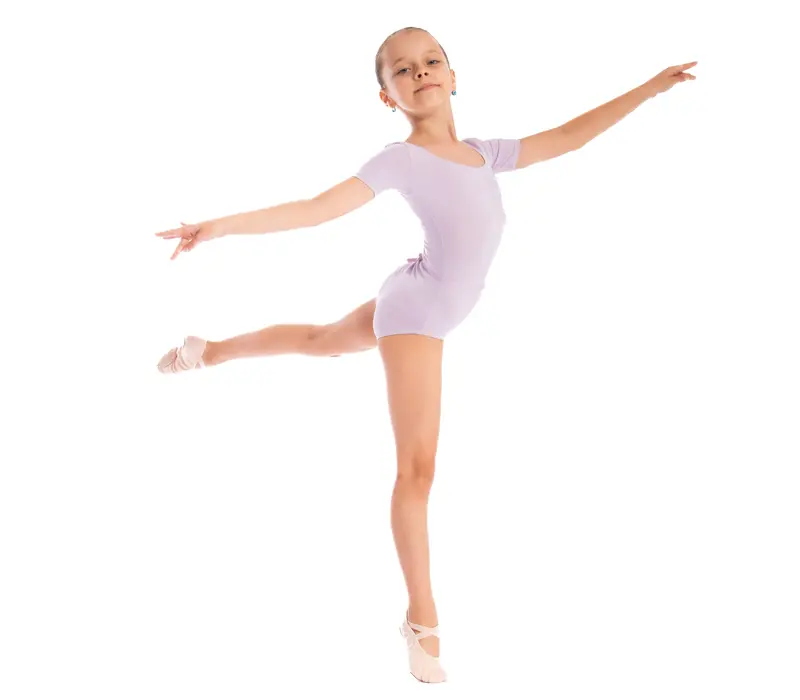 Capezio Leotard, costum de balet pentru copii cu maneca scurta - Albastru - jet blue