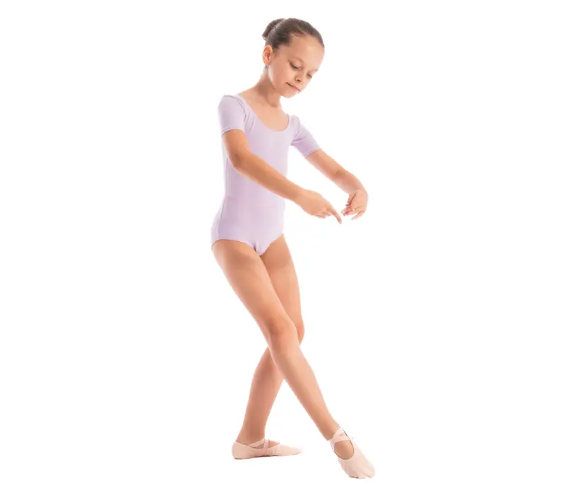 Capezio Leotard, costum de balet pentru copii cu maneca scurta - Albastru - jet blue
