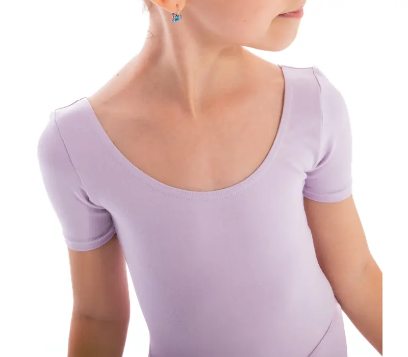 Capezio Leotard, costum de balet pentru copii cu maneca scurta - Albastru - jet blue