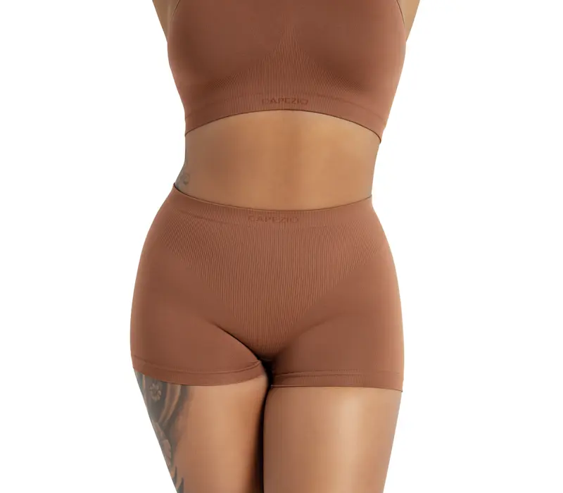 Capezio Seamless Short, enjerie de damă pentru femei fără cusături - Maro mocha Capezio
