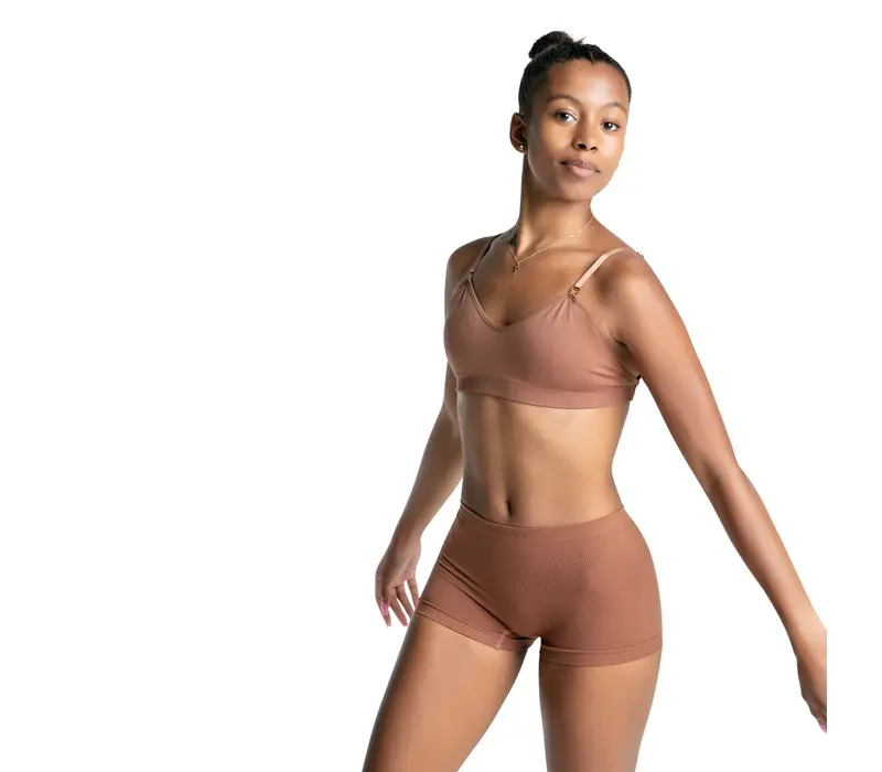 Capezio Seamless Short, enjerie de damă pentru femei fără cusături - Maro mocha Capezio