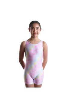 Capezio Shoreline Biketard, tricou tip body scurt pentru fete