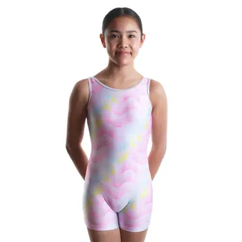 Capezio Shoreline Biketard, tricou tip body scurt pentru fete