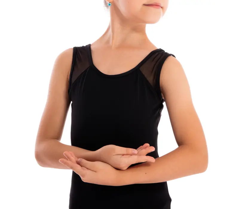 Bloch Dynamic, costum de balet cu bretele late pentru copii - Negru