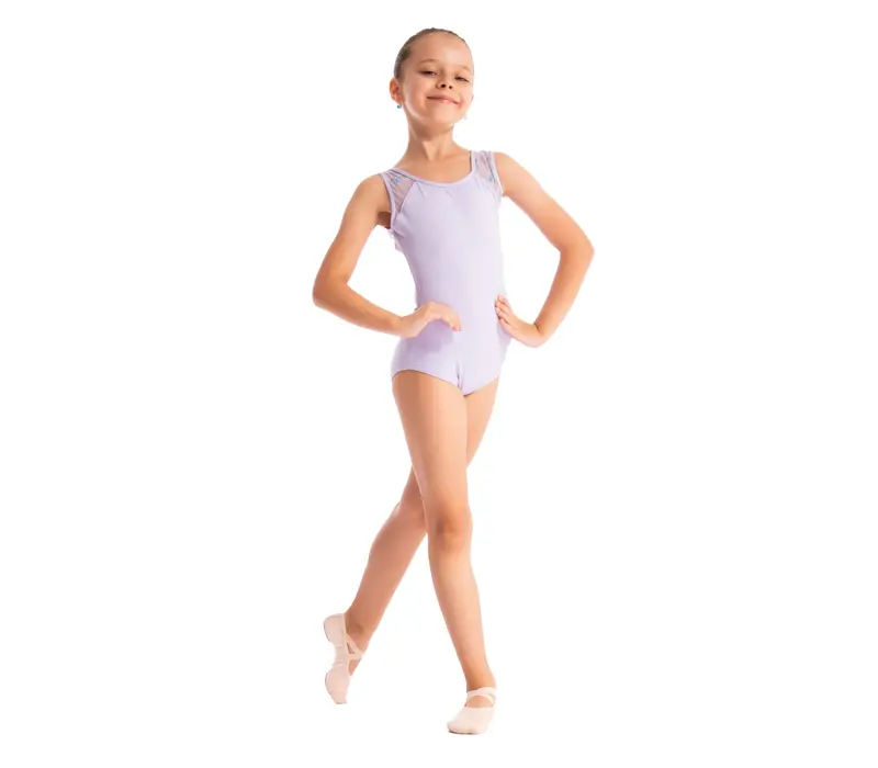 Capezio Star Mars Mesh back leotard, dres cu bretele groase pentru copii - Lavanda Capezio Star Mars Mesh back leotard, dres cu bretele groase pentru copii - Lavanda