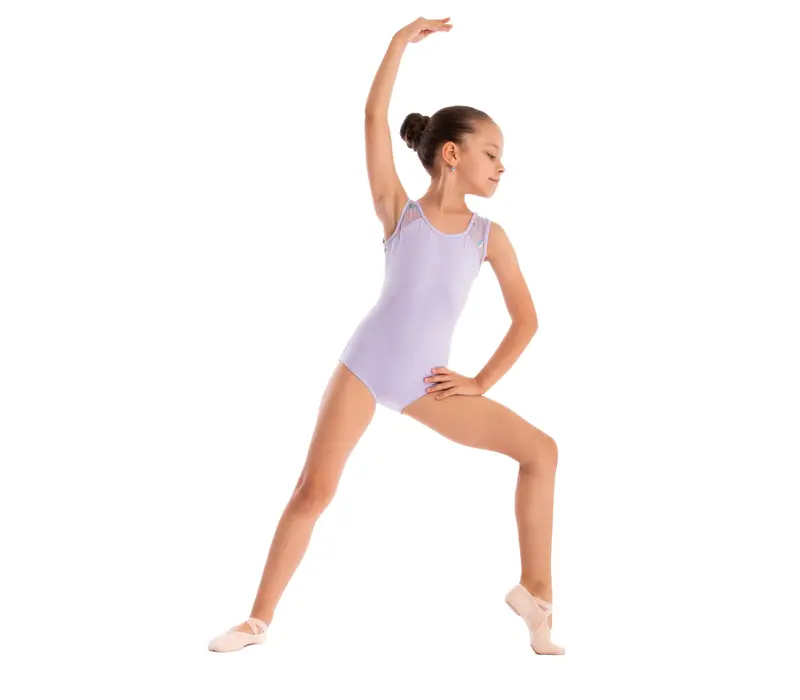 Capezio Star Mars Mesh back leotard, dres cu bretele groase pentru copii Capezio Star Mars Mesh back leotard, dres cu bretele groase pentru copii - Lavanda