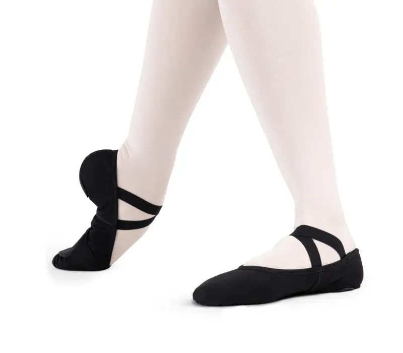 Capezio Stella, flexibili din pânză pentru copii - Negru
