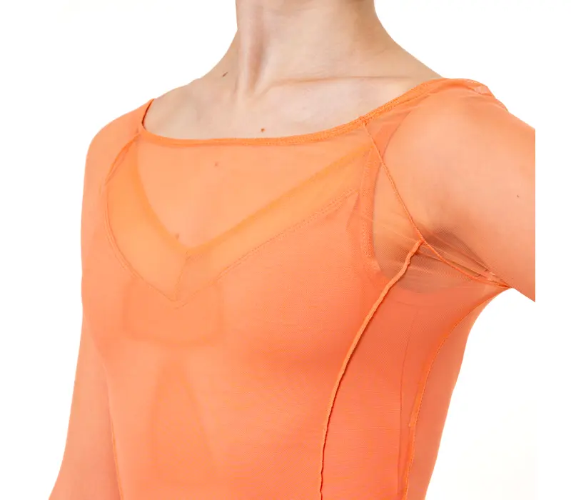 Capezio C'est La Vie Joyeux mesh cover up, top pentru dame - Caisă Apricot Capezio