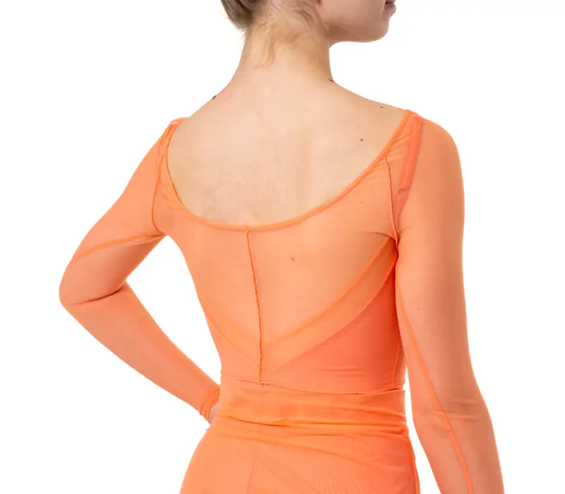 Capezio C'est La Vie Joyeux mesh cover up, top pentru dame - Caisă Apricot Capezio