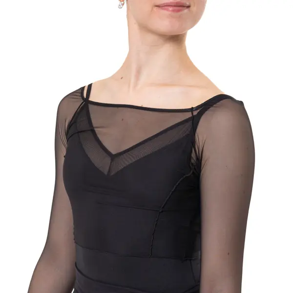 Capezio Dusk Mesh, top damă cu mâneci lungi