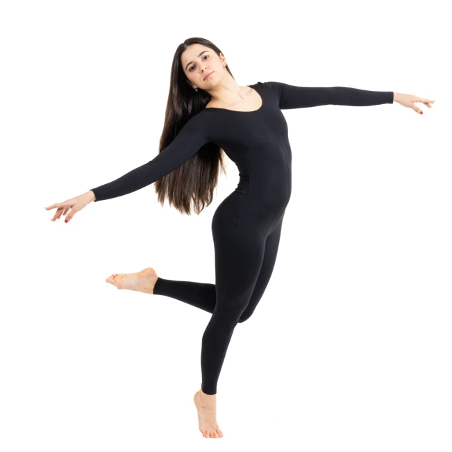 Leotard damă cu mânecă lungă