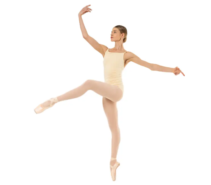 Capezio Wistful Camisole Leotard, costum de dans pentru femei cu pliuri fine - Galben deschis - Butter Capezio