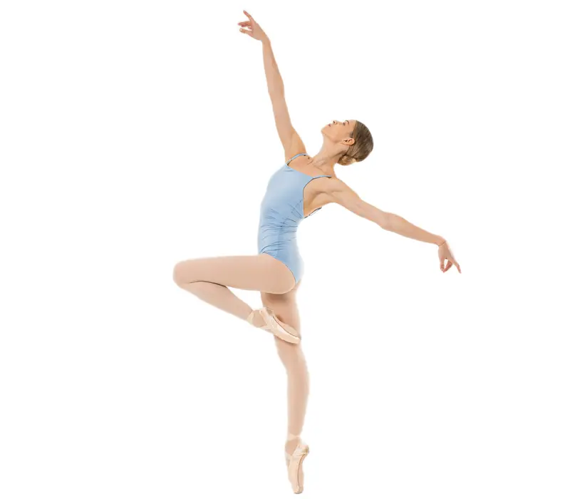 Capezio Wistful Camisole Leotard, costum de dans pentru femei cu pliuri fine - Albastru deschis - Horizon Capezio
