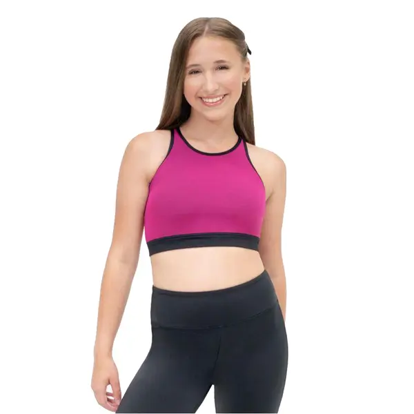 Capezio Colourblock High Neck Bra Top, sutien sport