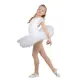 Capezio puff sleeve keyhole back leotards, costum de balet pentru copii - Alb