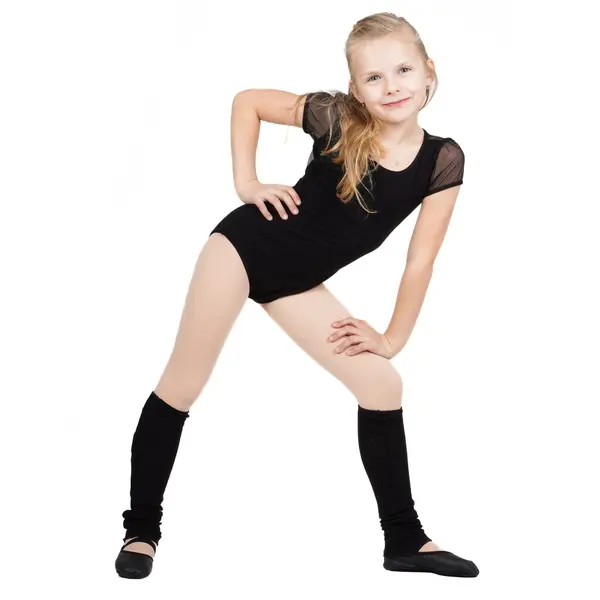 Capezio puff sleeve keyhole back leotards, costum de balet pentru copii