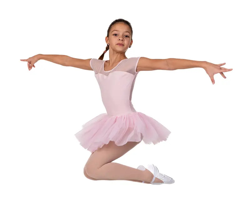 Capezio Keyhole Back Tutu Dress, costum de balet pentru copii cu fusta tutu - Roz Capezio