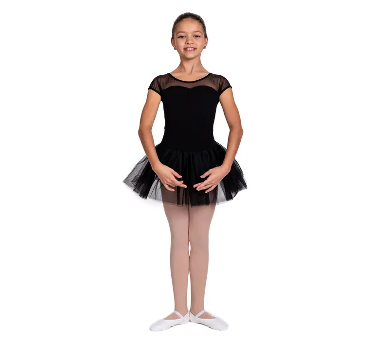 Capezio Keyhole Back Tutu Dress, costum de balet pentru copii cu fusta tutu - Negru