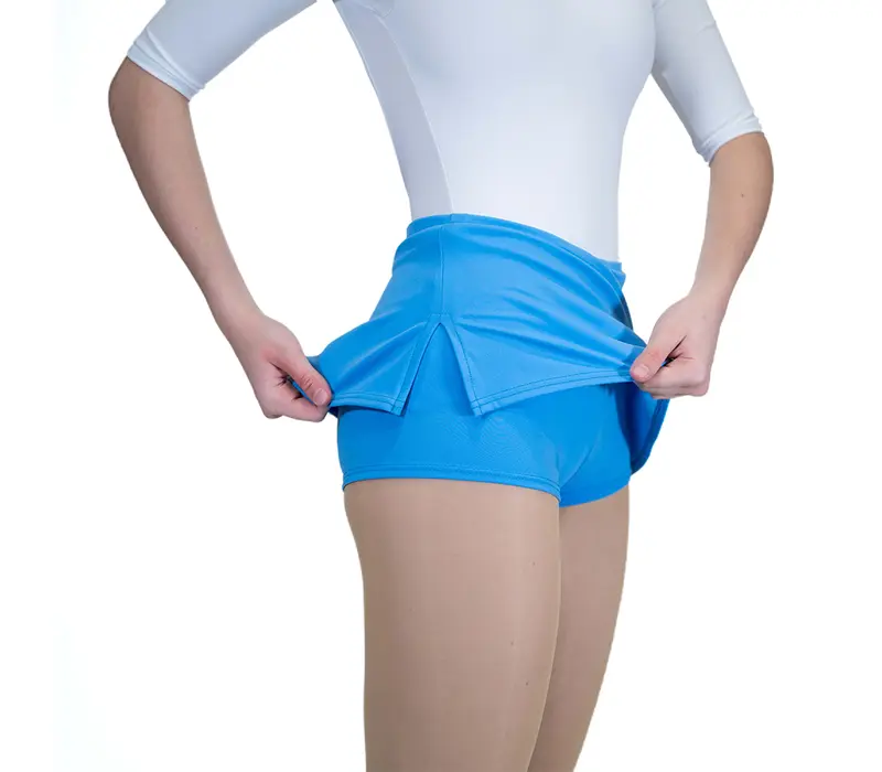 Capezio Team basic skirt, fustă cu pantaloni scurţi - Albastru - columbua blue