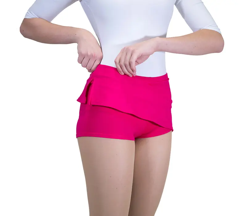 Capezio Team basic skirt, fustă cu pantaloni scurţi - Roz cherry Capezio