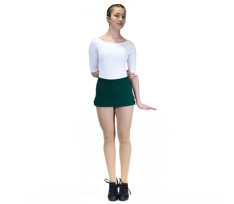 Capezio Team basic skirt, fustă cu pantaloni scurţi - Verde - dark green