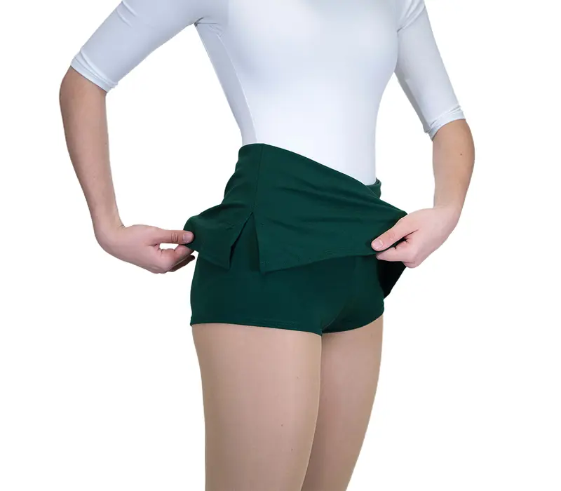 Capezio Team basic skirt, fustă cu pantaloni scurţi - Verde - dark green