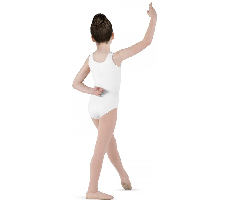 Bloch Dynamic, costum de balet cu bretele late pentru copii - Alb