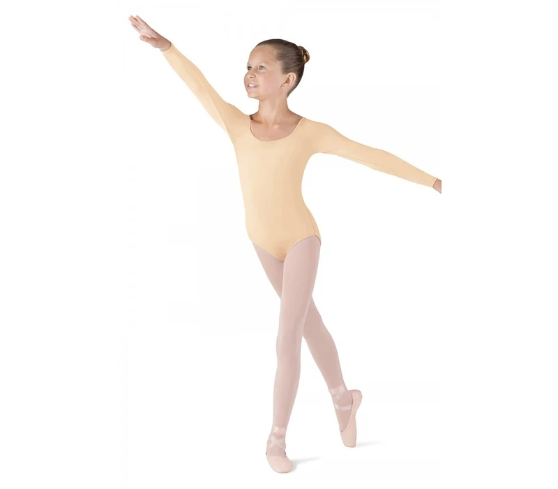 Bloch Meglio, costum de balet cu mânecă lungă - Nudă Bloch