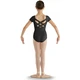 Bloch strap back cap sleeve Leotard, costum de balet pentru copii - Negru