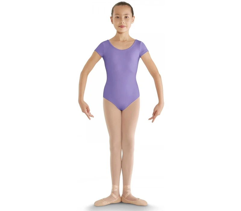 Bloch strap back cap sleeve Leotard, costum de balet pentru copii - Lavanda Bloch