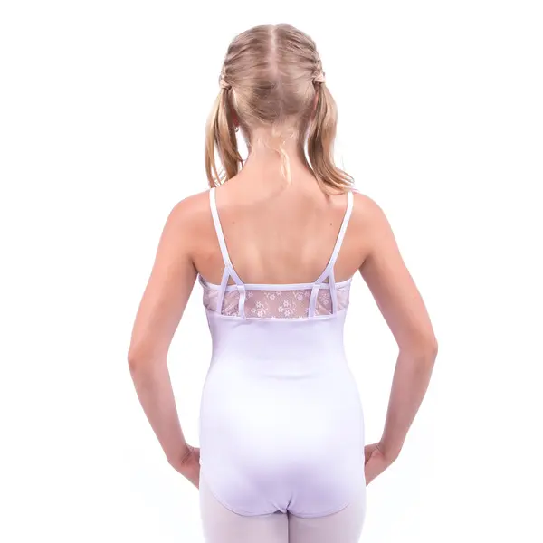 Capezio Daisy Cami Leotard, costum cu bretele subţiri cu dantelă