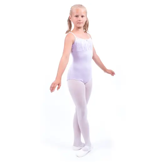 Capezio Daisy Cami Leotard, costum cu bretele subţiri cu dantelă