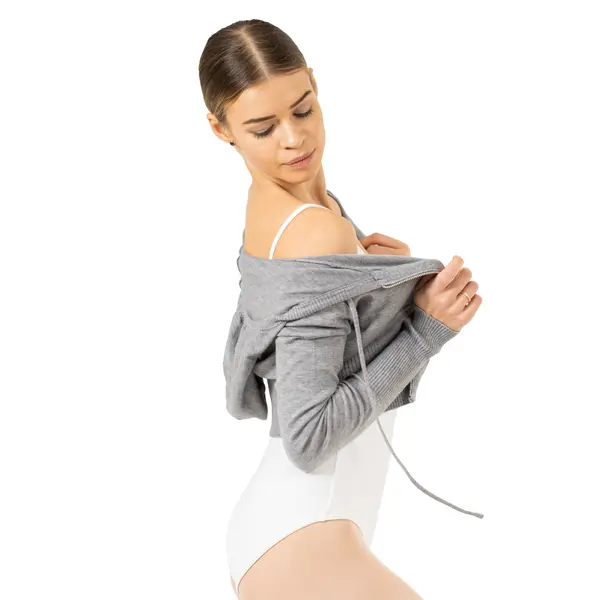 Bloch Cropped Knit Full Zip Hoodie, hanorac de damă cu glugă Bloch Cropped Knit Full Zip Hoodie, hanorac de damă cu glugă