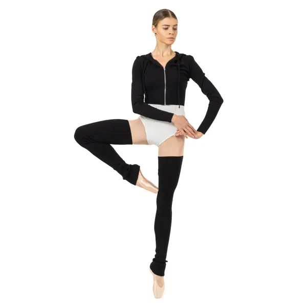 Bloch Cropped Knit Full Zip Hoodie, hanorac de damă cu glugă Bloch Cropped Knit Full Zip Hoodie, hanorac de damă cu glugă