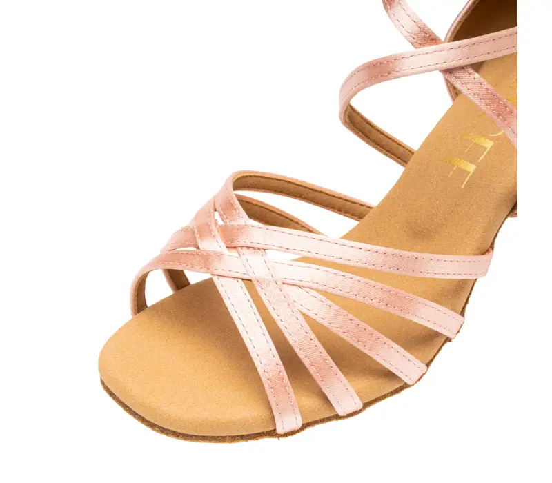Dancee Dia, pantofi latino pentru femei - Flesh satin WJ