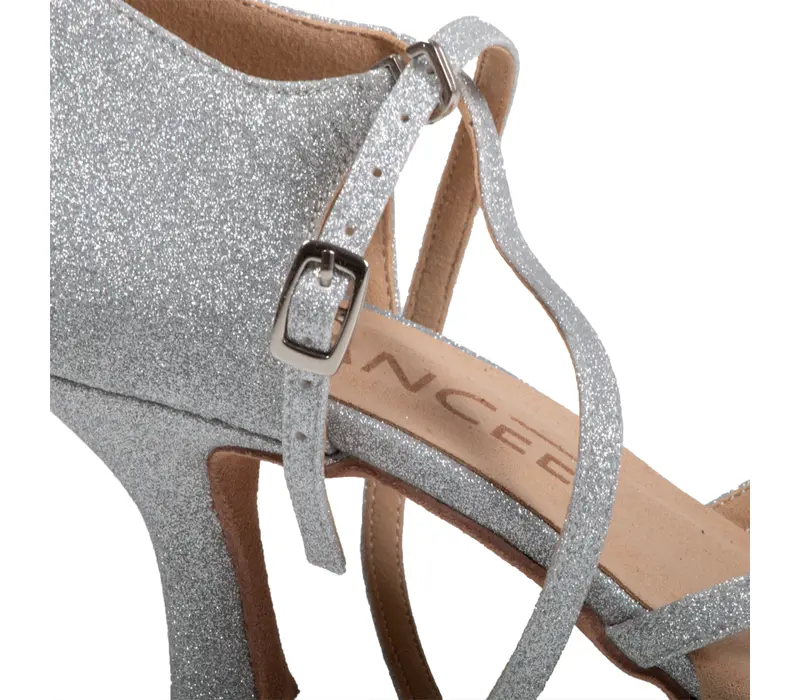 Dancee Kate, pantofi dans latino pentru femei - Argint glitter