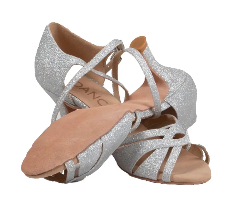 Dancee Kate, pantofi dans latino pentru femei - Argint glitter