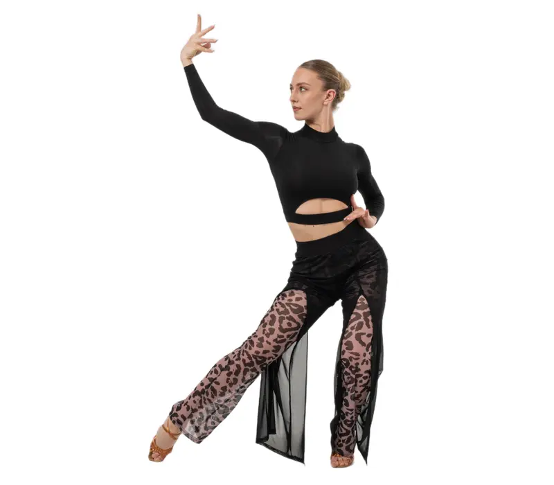 Dancee Nataly ballroom, pantaloni de dans pentru dame - Leopard