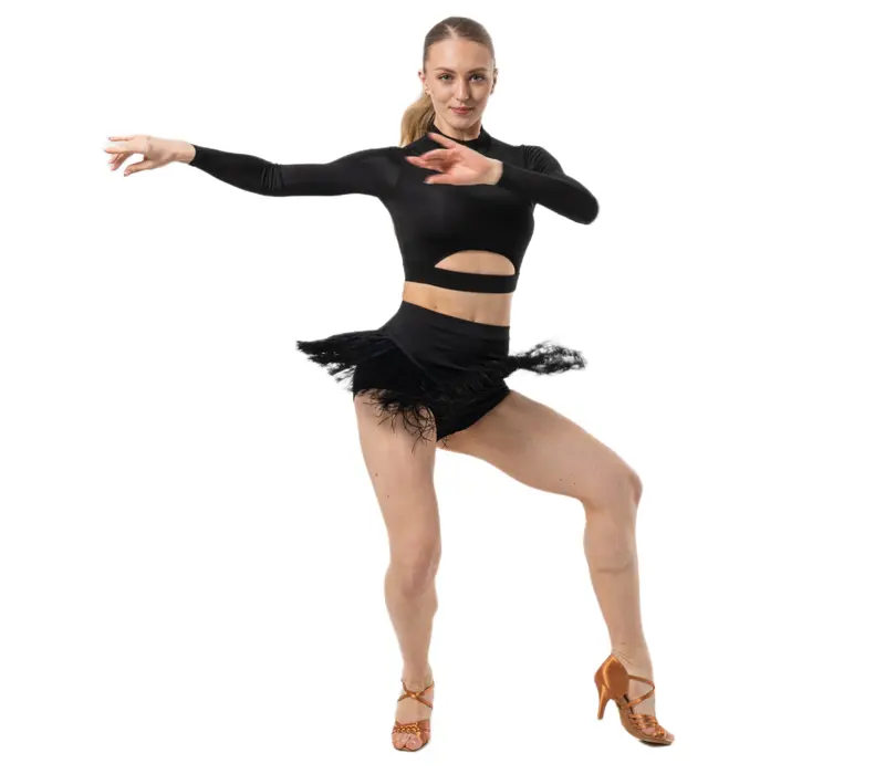 Dancee Wendy, pantaloni scurți pentru femei cu ciucuri - Negru