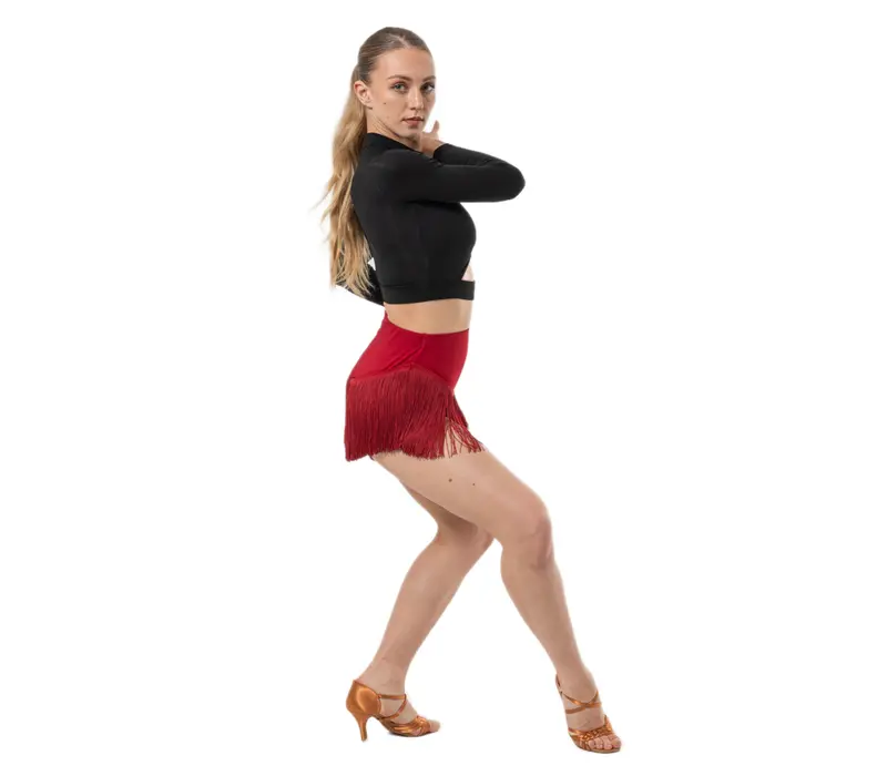 Dancee Wendy, pantaloni scurți pentru femei cu ciucuri - Roșu