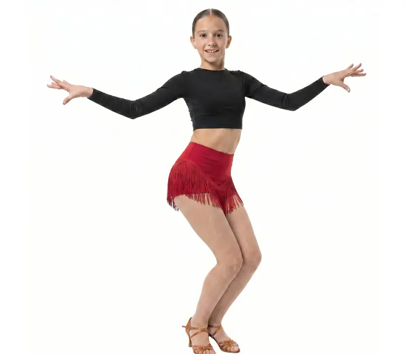 Dancee Wendy, pantaloni scurți pentru fete cu franjuri - Roșu