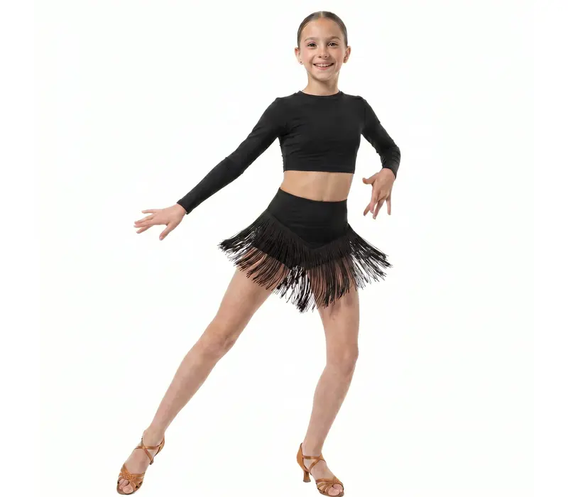 Dancee Wendy, pantaloni scurți pentru copii cu franjuri - Negru