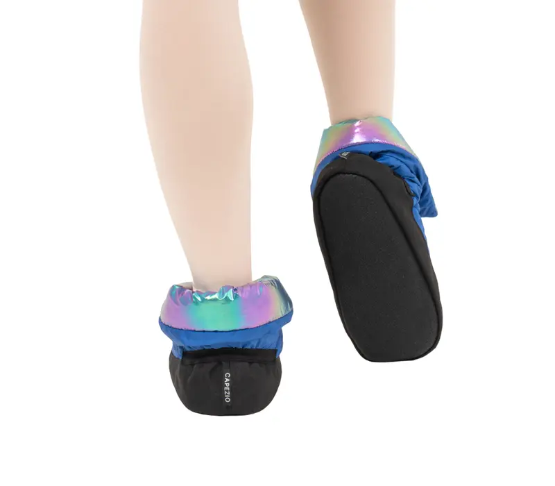 Capezio Mini Glam Warmup booties, încălțăminte cu încălzire pentru fete - rainbow metalic