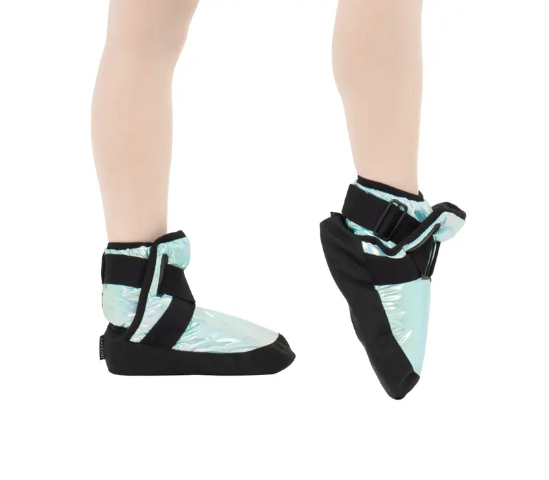 Capezio Glam Warmup Booties, încălțăminte cu încălzire pentru fete Capezio Glam Warmup Booties, încălțăminte cu încălzire pentru fete - albastru pacific metalic