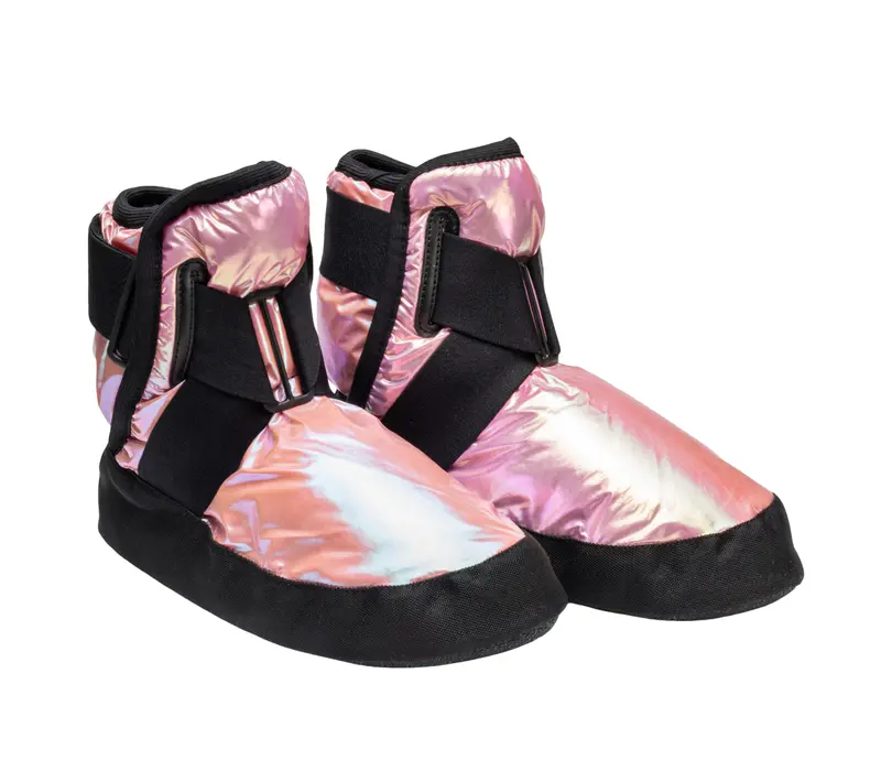 Capezio Glam Warmup Booties, încălțăminte cu încălzire pentru fete Capezio Glam Warmup Booties, încălțăminte cu încălzire pentru fete - Roz metalic pastel