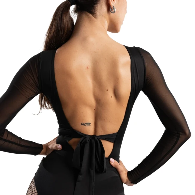 Jadore mesh, body de damă cu mâneci mulate